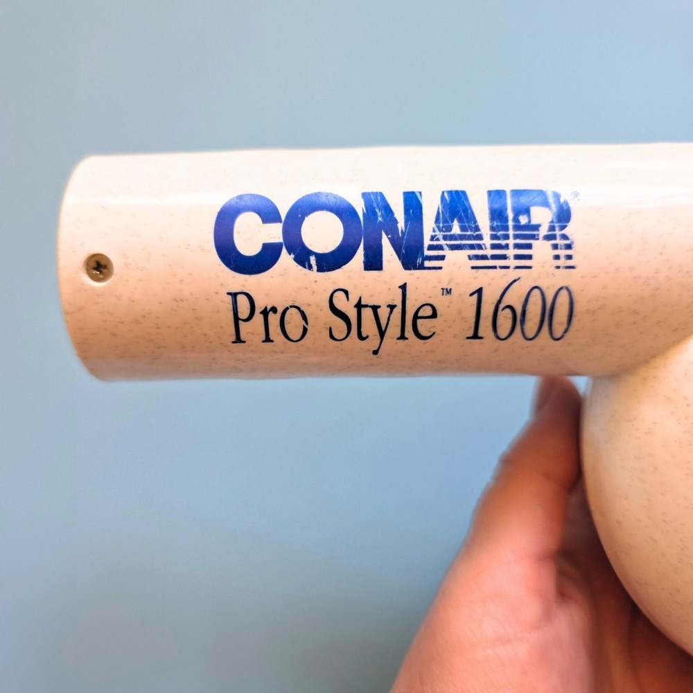Vintage Conair Pro Style 1600 Hair Blow Dryer White Tested Video! 90s 80s 087D - Picture 5 of 10